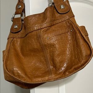 B. Makowsky Caramel Leather Shoulder Bag